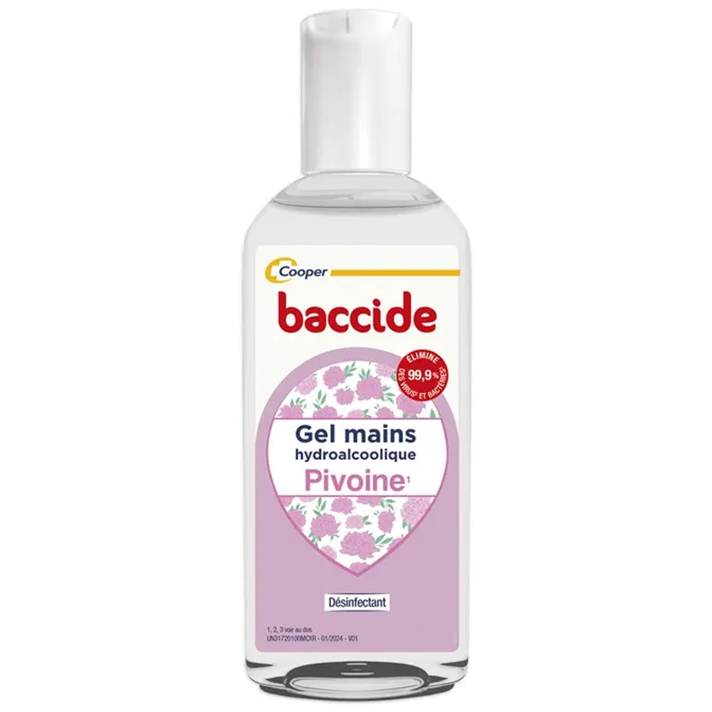 Baccide Gel Mains Désinfectant Hydroalcoolique Pivoine Peaux sensibles 30ml (1.01fl oz)