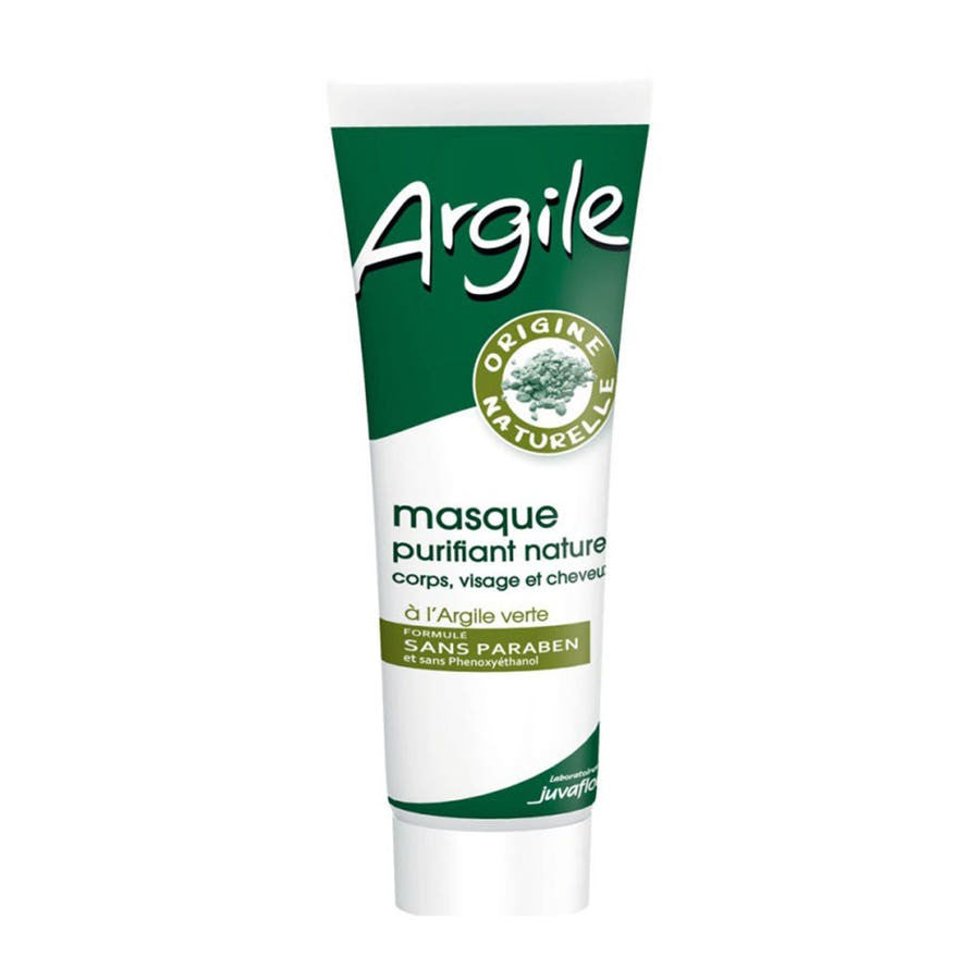 Masque purifiant à l'argile verte naturelle Juvaflorine pour le corps, le visage et les cheveux 300 g 