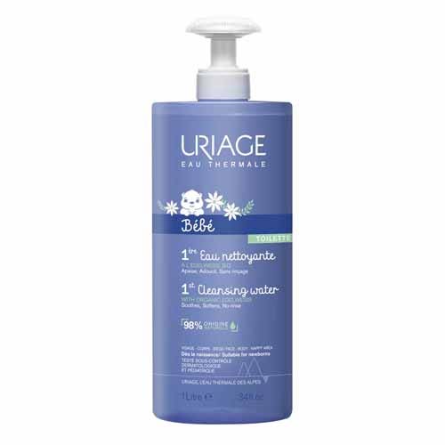 Uriage Bébé 1st Cleansing Water Face, Body and Nappy Area 1l