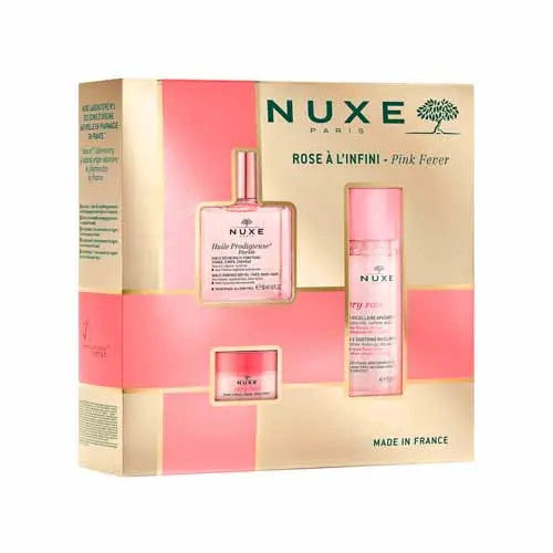 Coffrets cadeaux Nuxe Very Rose Infinite Rose avec Huile Prodigieux® Huile Florale, Eau Micellaire Very Rose et Baume à Lèvres à la Rose 