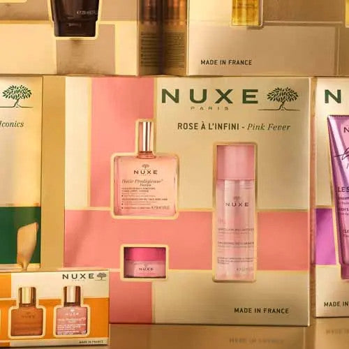 Coffrets cadeaux Nuxe Very Rose Infinite Rose avec Huile Prodigieux® Huile Florale, Eau Micellaire Very Rose et Baume à Lèvres à la Rose 