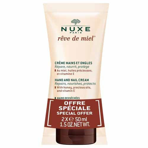 Nuxe Rêve de Miel Crème Nourrissante Mains et Ongles 50 ml x2 (1,69 fl oz x2) 