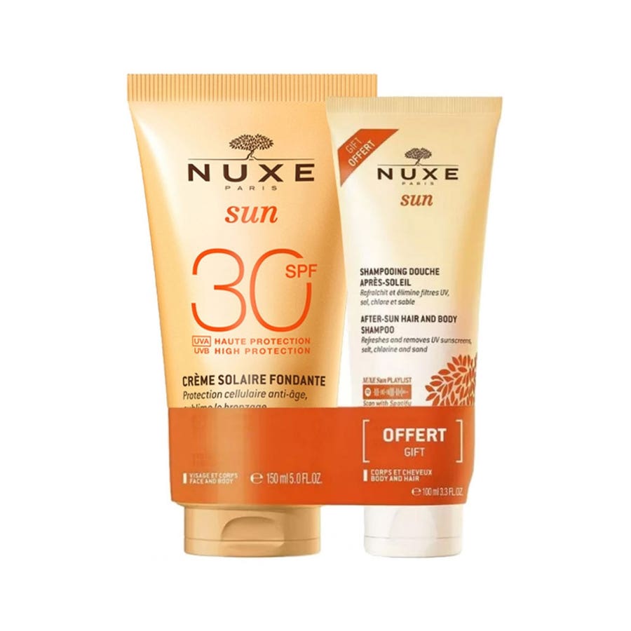 Nuxe Sun Melting Milk SPF30 + After-Sun Shower Shampoo