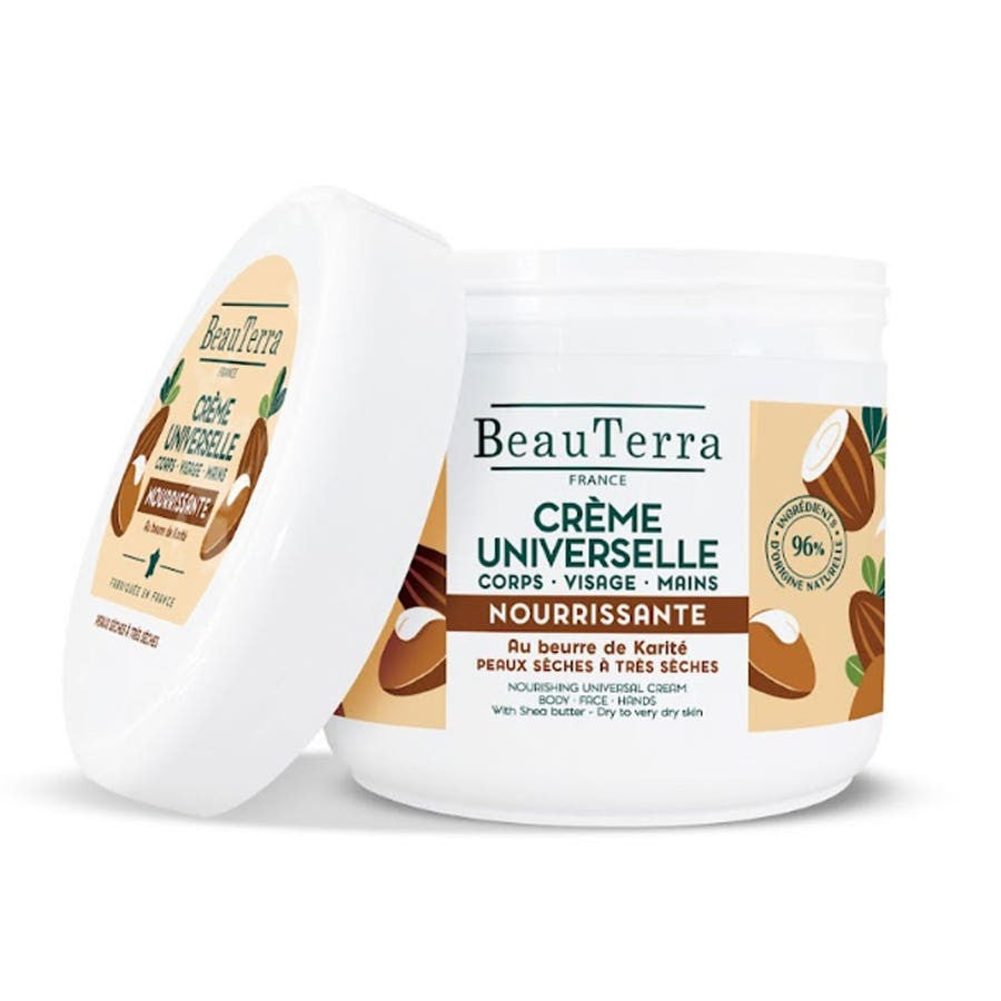 Beauterra Crème Nourrissante Universelle Beurre de Karité 400 ml (13,52 fl oz) 