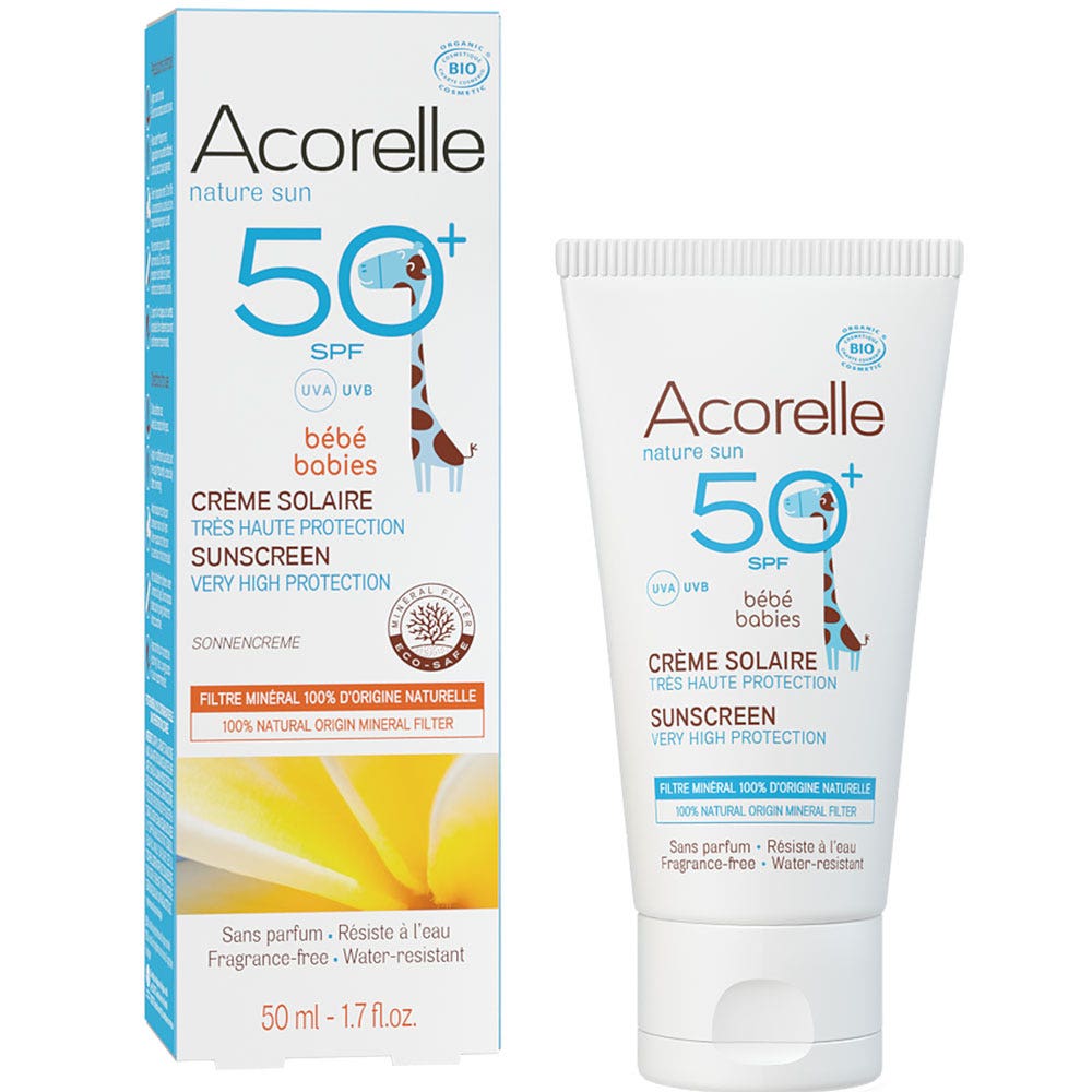 Acorelle Organic Sunscreens Baby SPF50+ Cream 50ml (1.69fl oz)