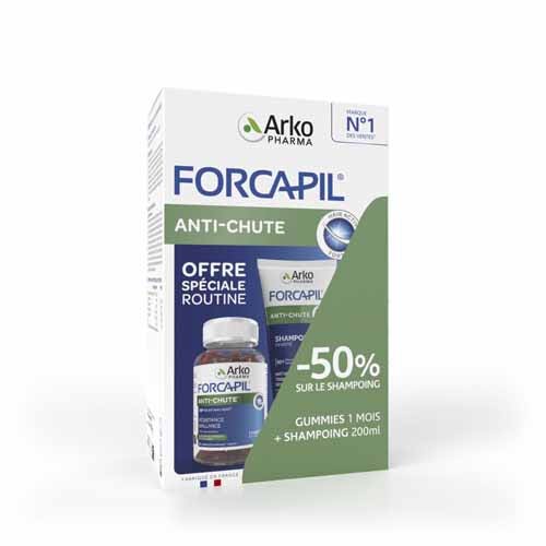 Arkopharma Forcapil Anti-Hair loss 60 gummies + Shampoo 200ml (6.76fl oz)