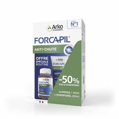 Arkopharma Forcapil Anti-Hair loss 60 gummies + Shampoo 200ml (6.76fl oz)