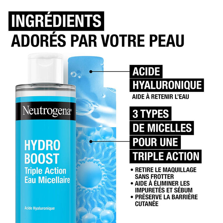 Neutrogena Hydro Boost Triple Action Micellar Water Hyaluronic Acid 400ml (13.53fl oz)