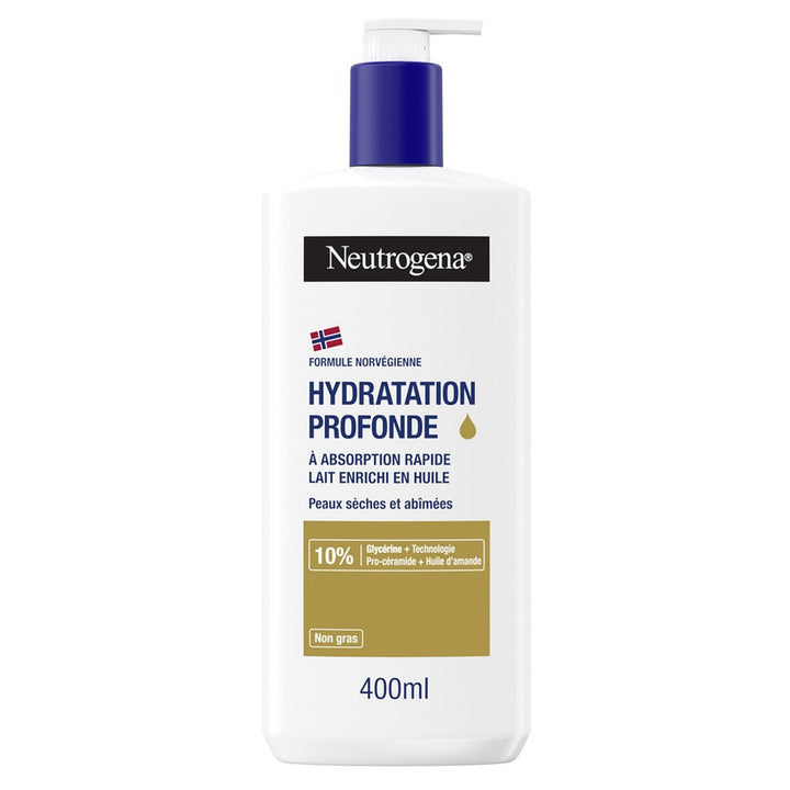 Neutrogena Lait Hydratation Profonde Enrichi en Huile Peaux Très Sèches 400 ml (13,52 fl oz) 