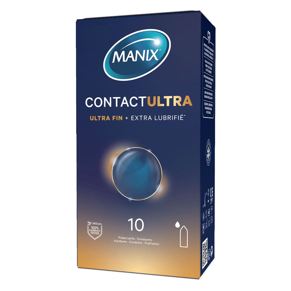 Manix Contact Ultra-Fine + Extra Lubricated Condoms x10