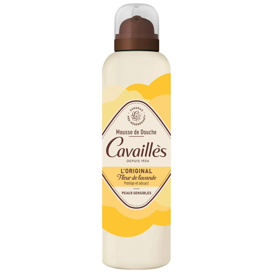 Rogé Cavaillès Mousse de douche surgras pro-régénérante à la fleur de lavande 200 ml (6,76 fl oz) 