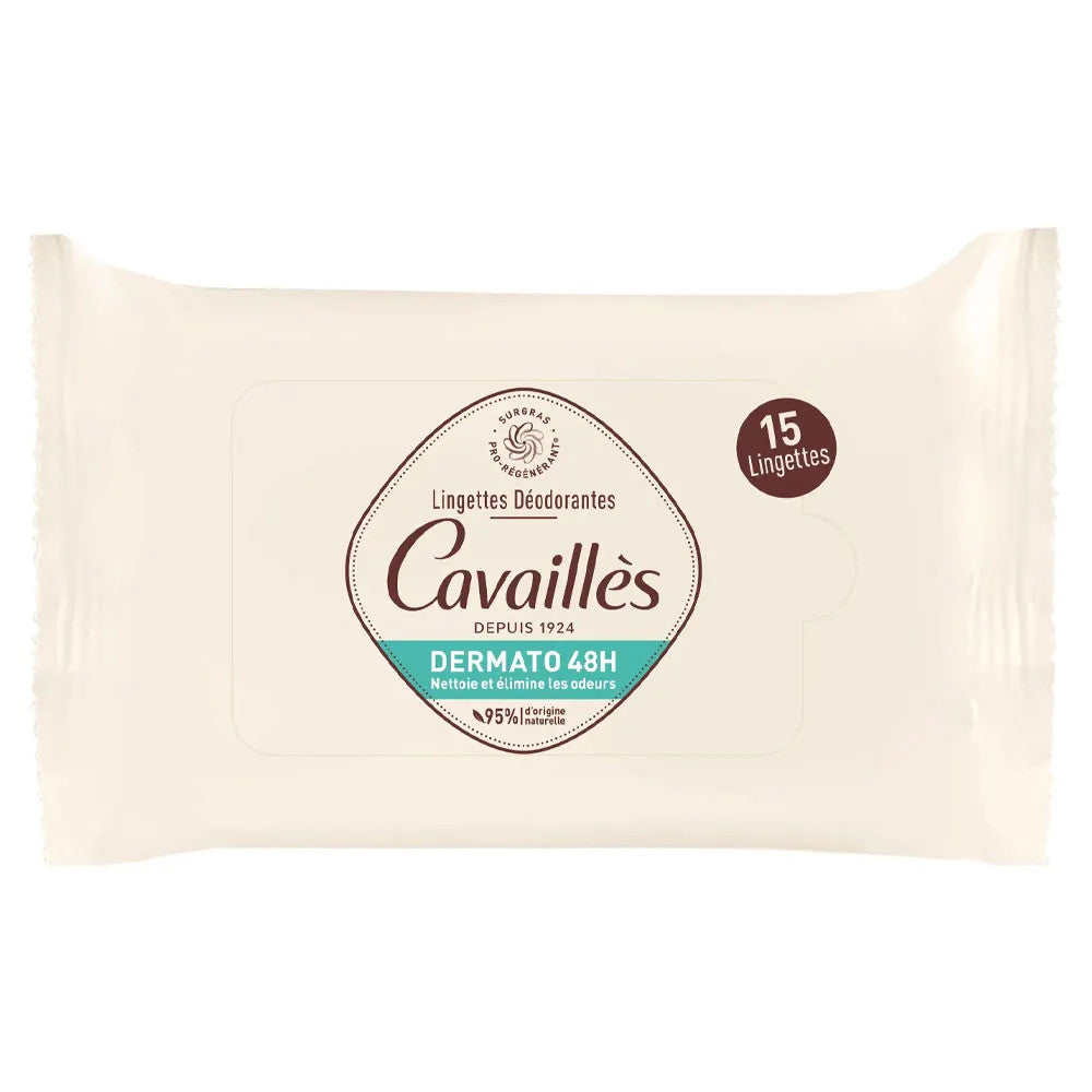 Rogé Cavaillès Lingettes Déodorantes Dermato 48H x15 - 15 Lingettes 