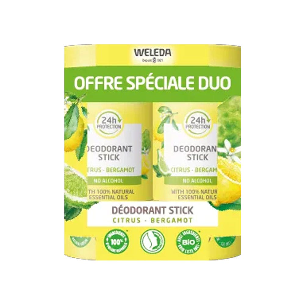 Weleda Deodorants Stick 24h Citrus Bergamot 2x50g (1.76oz)