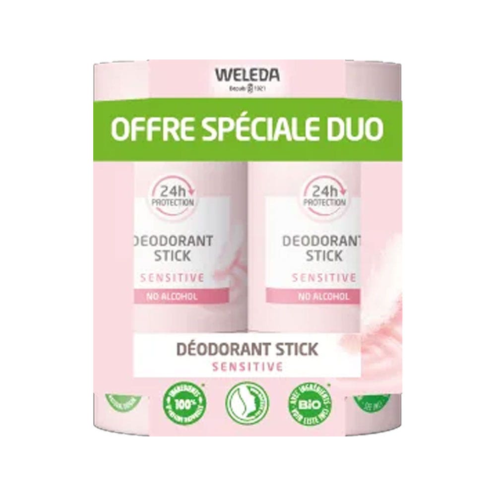 Weleda Deodorants Stick 24h Sensitive 2x50g (1.76oz)
