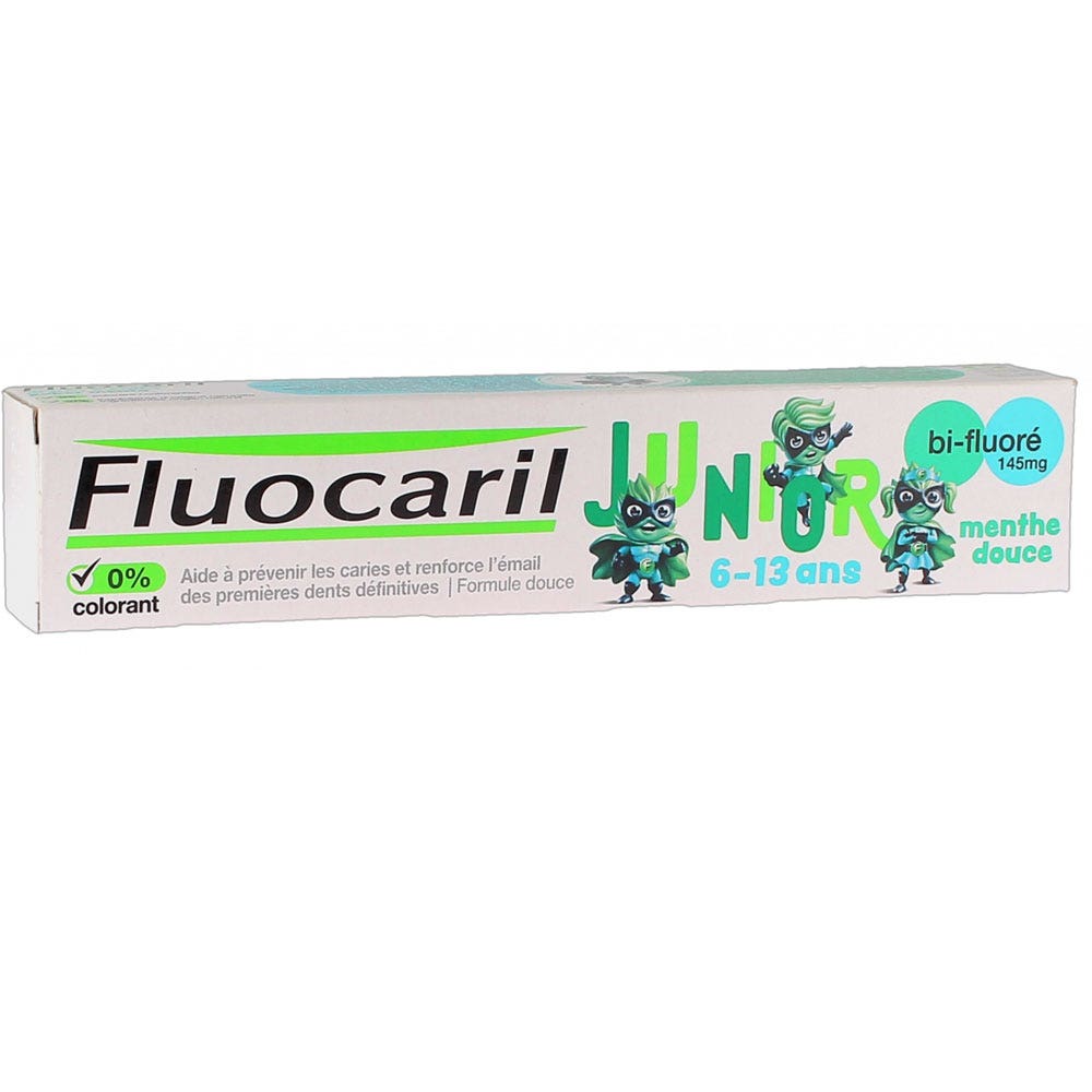 Fluocaril Dentifrice Junior Bi-Fluoré Menthe Douce 6 - 13 ans 75ml (2.54fl oz)