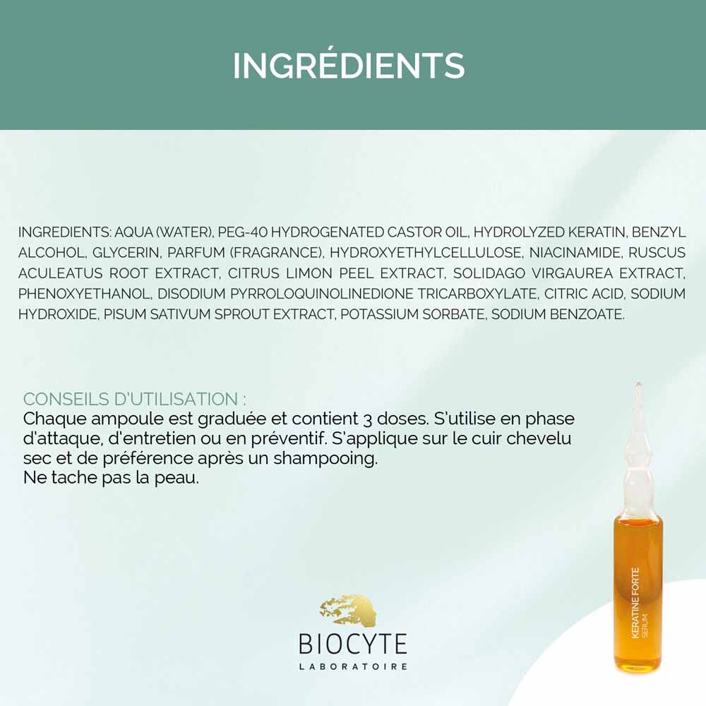 Biocyte Hair Keratine Forte Serum Growth and hair loss prevention 9ml x5 (0.30fl oz x5)