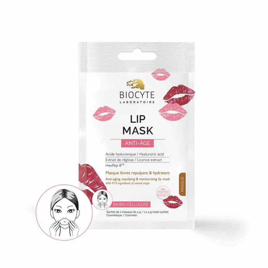 Masque lèvres anti-âge Biocyte à l'acide hyaluronique et à l'extrait de réglisse, 4 g 