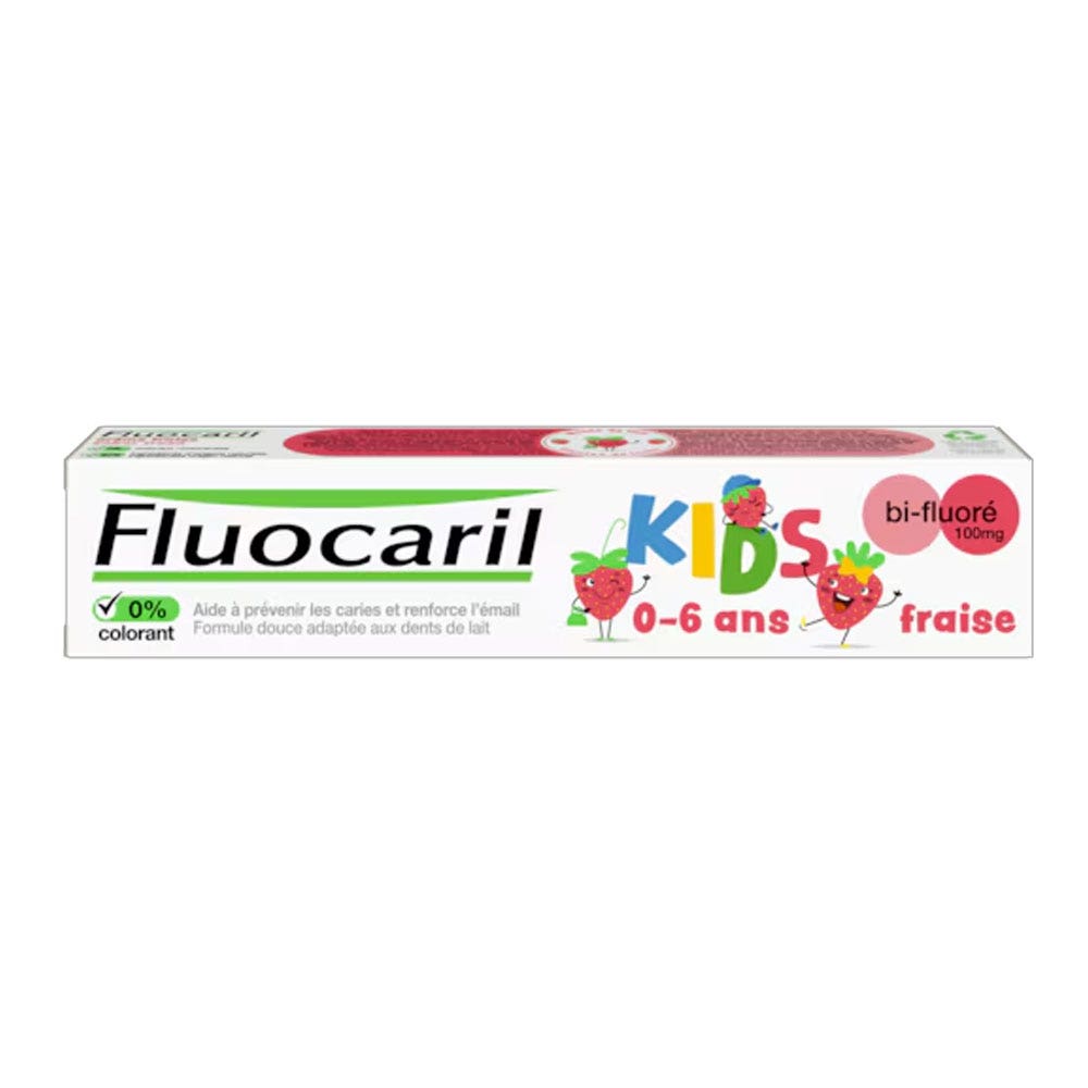 Fluocaril Dentifrice Kids Bi-Fluoré Fraise 0 - 6 ans 75ml (2.54fl oz)