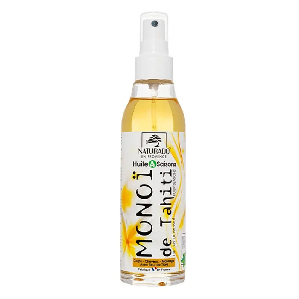 Huile de Monoï Naturado 4 Saisons Visage, Cheveux et Corps 150 ml (5,07 fl oz) 