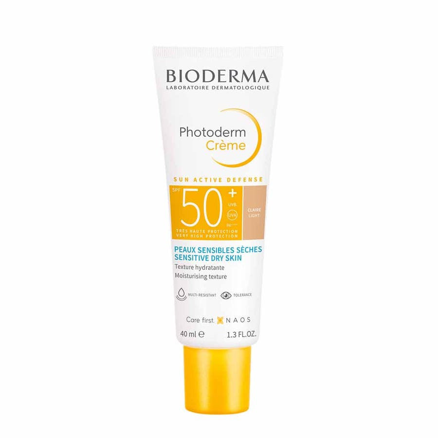 Bioderma Photoderm Max Crème Teintée Doré SPF 50+ Tube Peaux Sèches et Sensibles 40 ml (1,35 fl oz) 