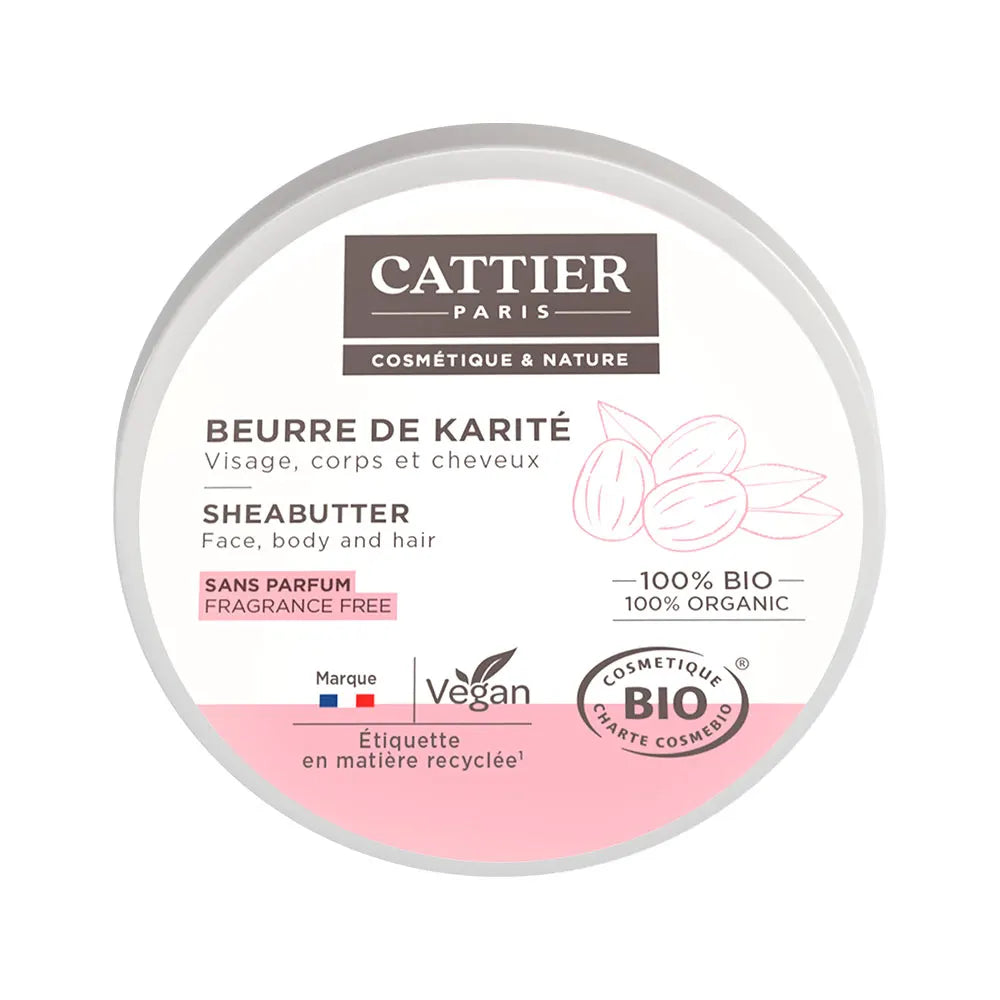 Beurre de karité bio Cattier 100 % naturel visage corps et cheveux 100 g (3,52 oz) 