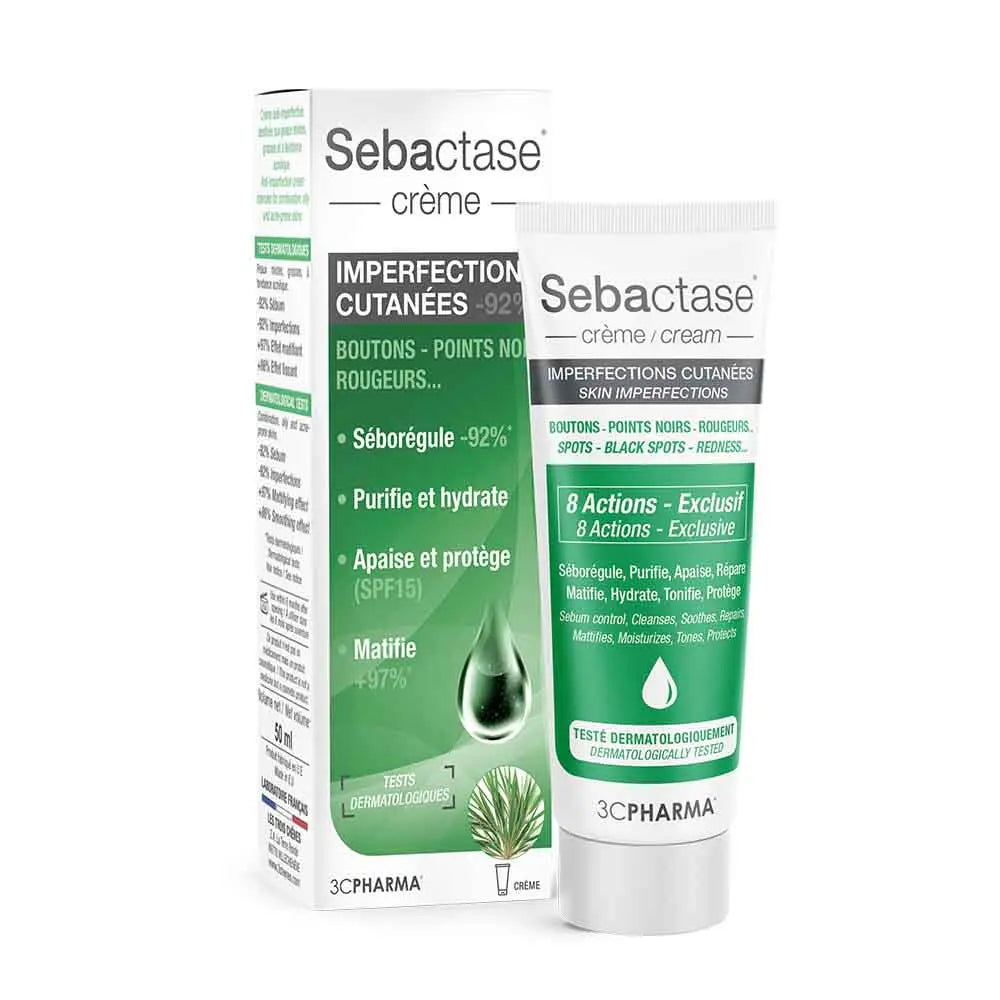 Crème 3C Pharma Sebactase pour peaux à imperfections 50 ml (1,69 fl oz) 