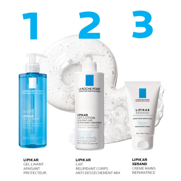 La Roche-Posay Lipikar Huile Lavante AP+ and Baume Relipid+M Peaux A Tendance Eczema Atopique 2x400ml (13.53fl oz)