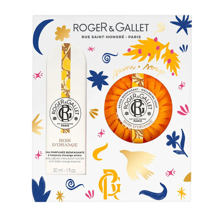 Roger & Gallet Bois d'Orange Gift Set Eau Parfumée Bienfaisante 100ml + Soap 50g + Bath Pebble 3x25g