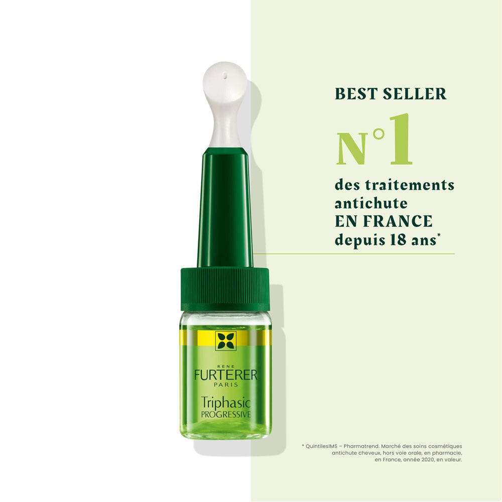 René Furgerer Triphasic Progressive Anti-Hairs Loss Traitement - Solution de perte de cheveux 8 ampoules