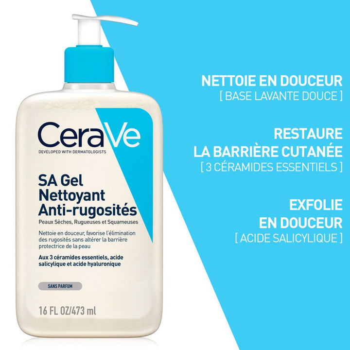 Cerave Body SA Sa Anti-Rugosity Gel Cleanser Dry, Rough and Flaky Skin 2x473ml (15.99fl oz)