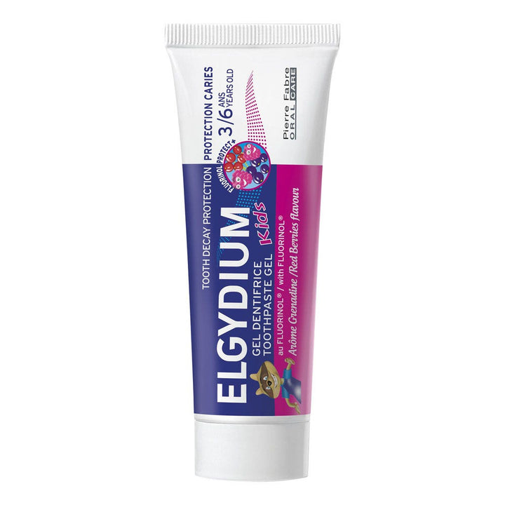 Elgydium Toothpaste Caries Protection Gel 3/6 Years Kids Grenadine flavour 50 ml (1.69fl oz)