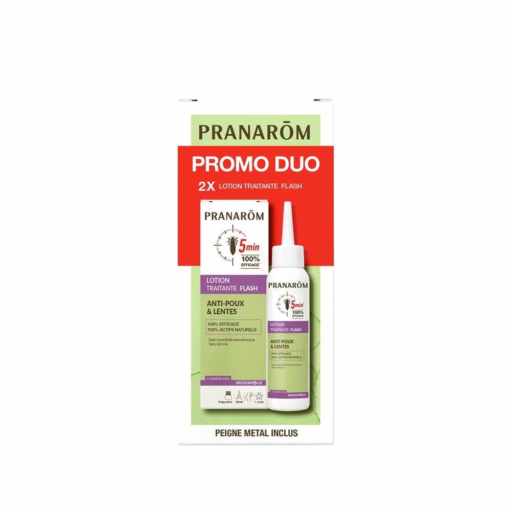 Pranarôm Pranapoux Anti-Lice & Nits Flash Treatment Lotion 2x100ml (3.38fl oz)