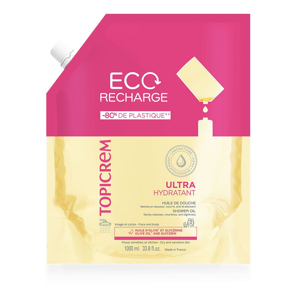 Topicrem Ultra-Hydrating Eco Shower Oil Refill 1000ml (33.81fl oz)