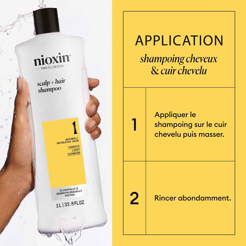 Nioxin System 1 Natural Hair and Moderate Loss Shampoo 1L