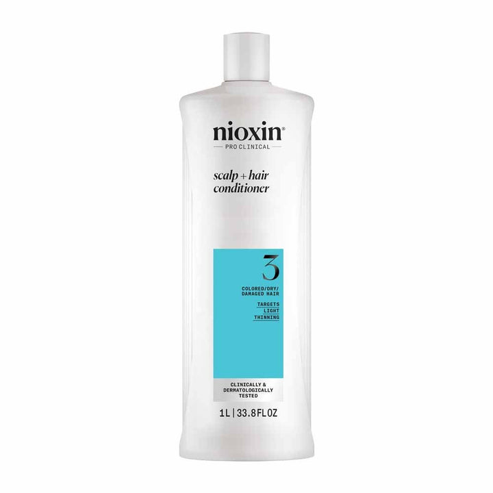 Nioxin System 3 Conditioner for Coloured/Dry/Damaged Hair and Moderate Loss 1L