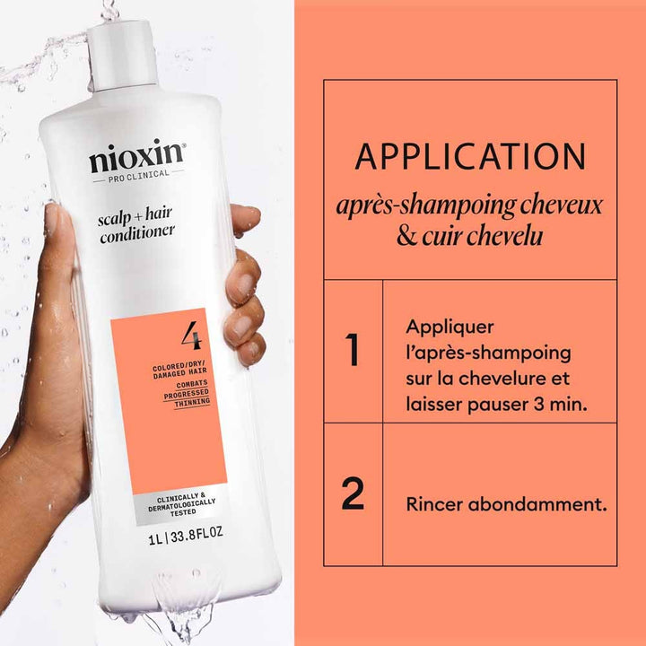 Nioxin System 4 Conditioner for Coloured/Dry/Damaged Hair and Advanced Loss 1L
