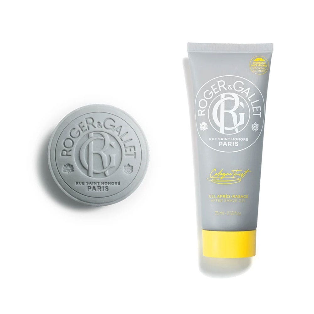 Roger & Gallet Cologne Twist Giftboxes Vanity Shaving Bar 100g + After Shave Gel 75ml (2.54fl oz)