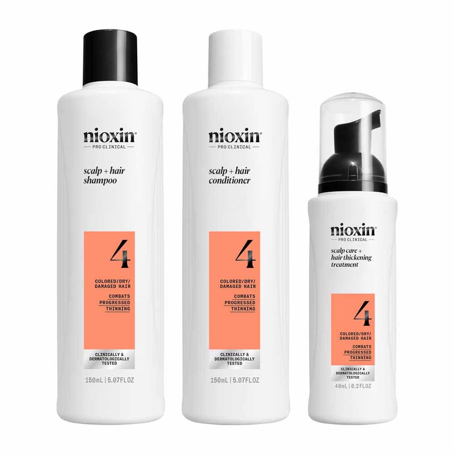 Système de nioxine 4 Traitement de densification du kit pour les cheveux colorés et très minces 340 ml (11,5fl oz)