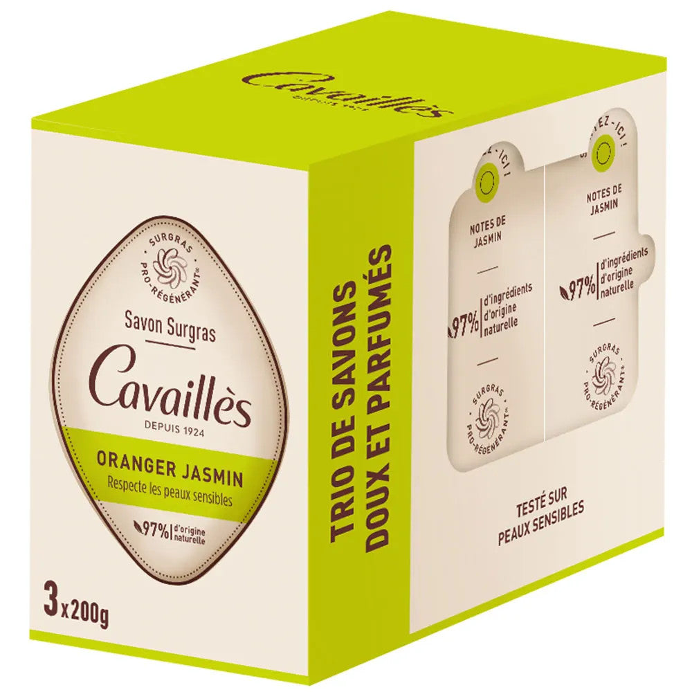 Rogé Cavaillès Savon Surgras Pro Régénérant à la Fleur d'Oranger &amp; Jasmin - 100 g 