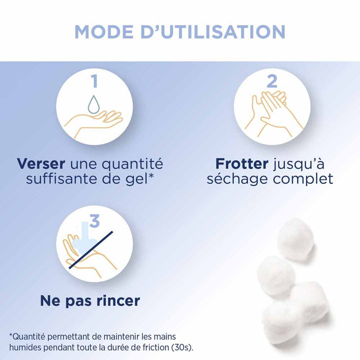Baccide Gel Mains Désinfectant Hydroalcoolique Fleur de coton Peaux sensibles 300ml (10.14fl oz)