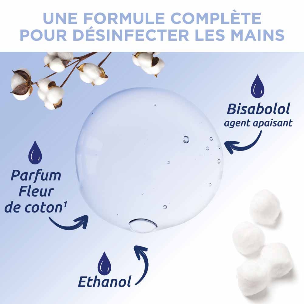 Baccide Gel Mains Désinfectant Hydroalcoolique Fleur de coton Peaux sensibles 300ml (10.14fl oz)
