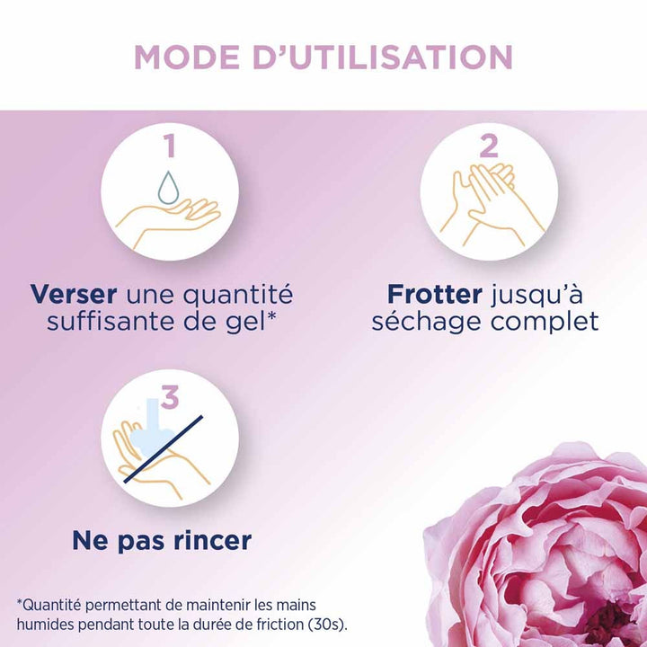 Baccide Gel Mains Désinfectant Hydroalcoolique Pivoine Peaux sensibles 300ml (10.14fl oz)