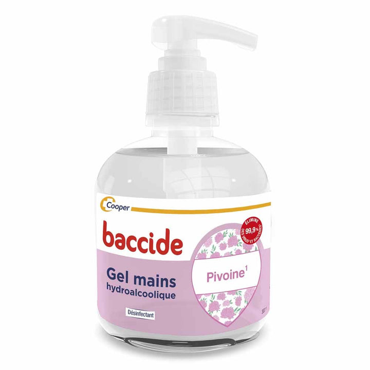 Baccide Gel Mains Désinfectant Hydroalcoolique Pivoine Peaux sensibles 300ml (10.14fl oz)