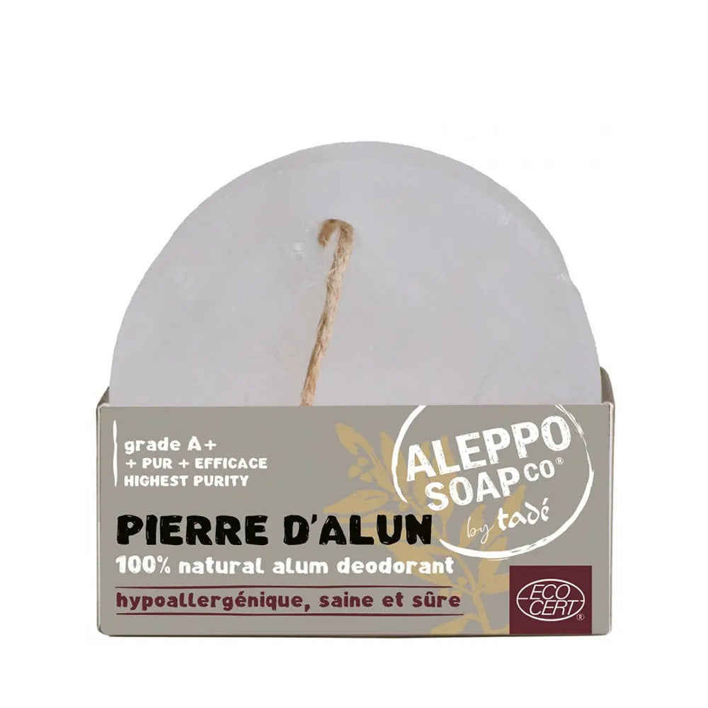 Pierre d'alun de Tadé 100 g (3,52 oz) - Alun de potassium pur pour réguler la transpiration et le feu du rasoir 