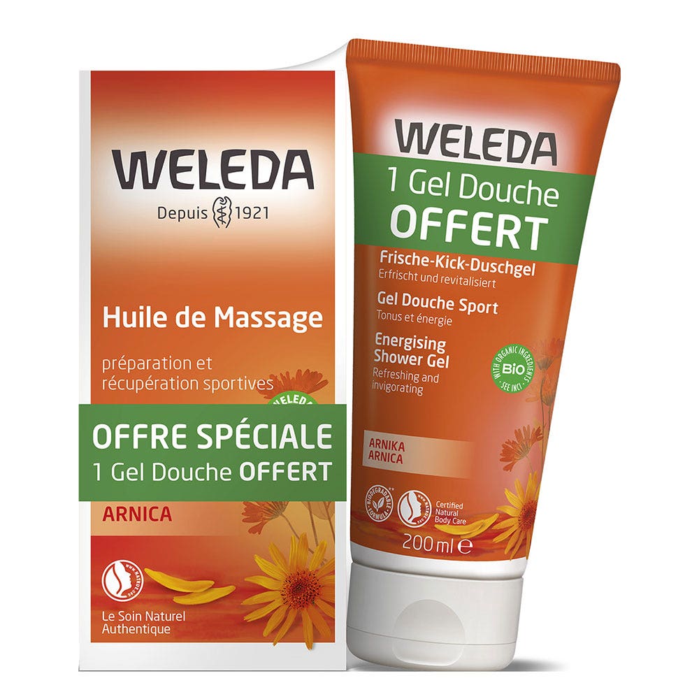 Weleda Arnica Arnica Massage Oil + Shower Gel Sport 2x200ml (6.76fl oz)