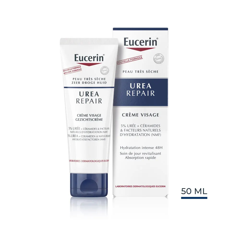 Eucerin UreaRepair Plus Crème Visage Lissante à 5 % d'urée Peaux Sèches 50 ml 