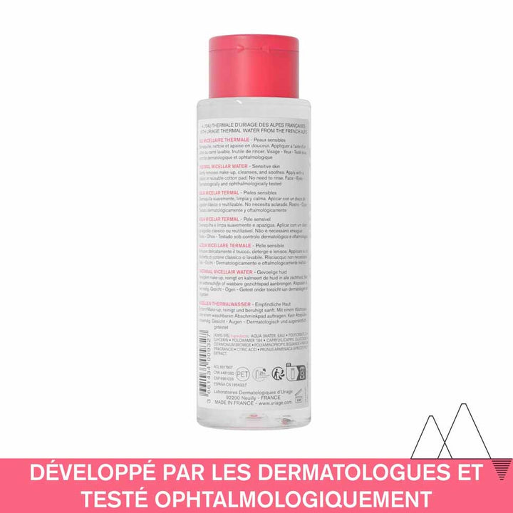 Eau micellaire thermique d'uriage pour les peaux sensibles à l'hygiène faciale 250 ml (8,45 fl oz)