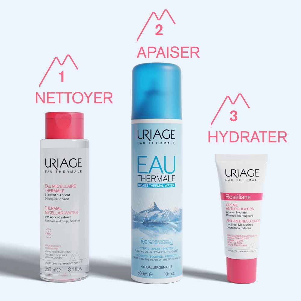 Eau micellaire thermique d'uriage pour les peaux sensibles à l'hygiène faciale 250 ml (8,45 fl oz)