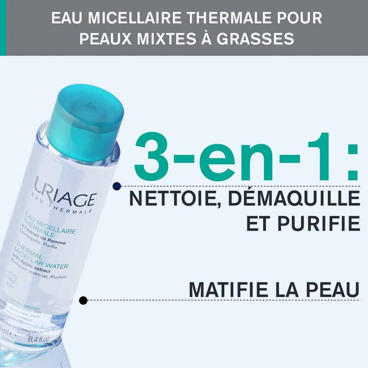 Uriage Hygiene Thermal Micellar Water for Combination to Oily Skin 250ml (8.45fl oz)