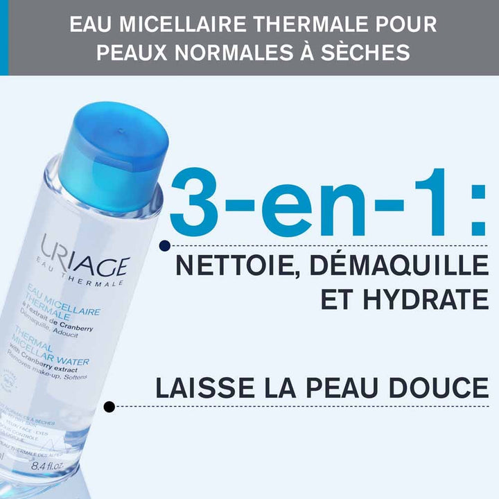 Uriage Thermal Micellar Water for Normal to Dry Skin 250ml (8.45 fl oz)